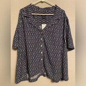 Lands End Plus Size Short Sleeve Camp Shirt Size 3x